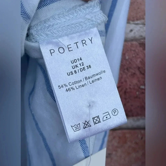 POETRY STRIPE BUTTON THROUGH SHIRT SIZE 8 - Picture 12 of 14